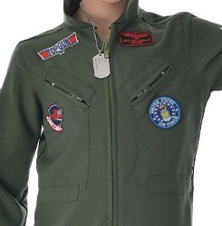 Kids pilot jumpsuit chest detail with centre zipper, diagonal zip pockets and aviation patches