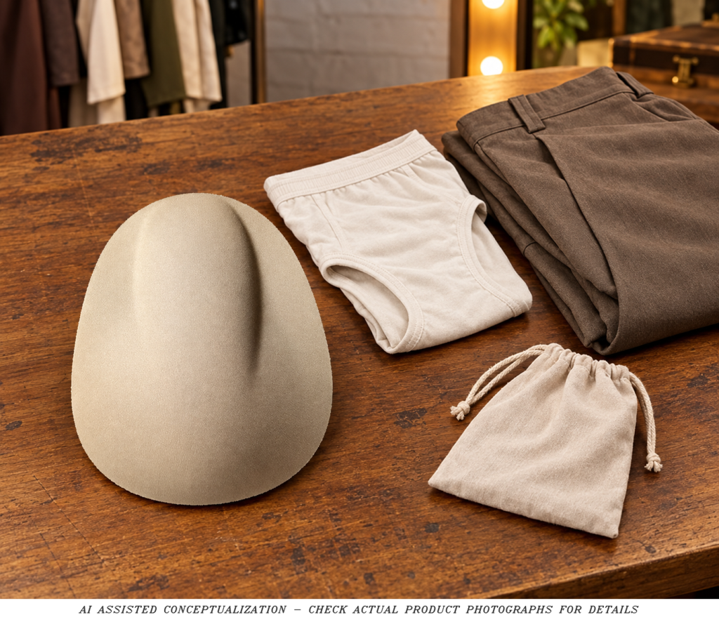 AI concept of single Nude classic contour insert on costume wardrobe table