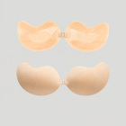 Beige eight-hole adhesive bra front and back