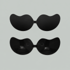Black eight-hole adhesive bra front and back