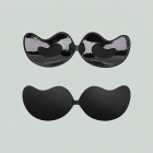 Black smooth-adhesive bra front and back