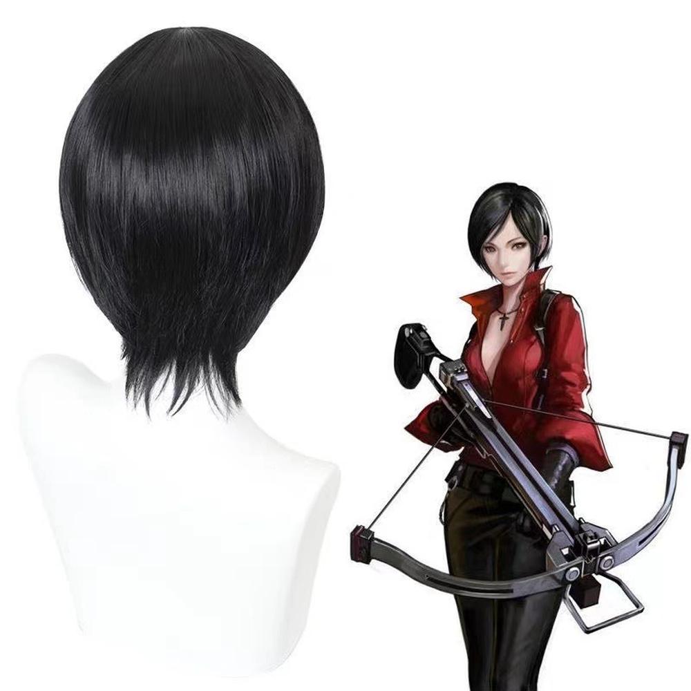 Ada Wong Short Black Wig - Resident Evil Cosplay 3 cosplayspa cosplayspa Ada Wong Short Black Wig Ready for Ship Resident Evil Cosplay M6I0YP