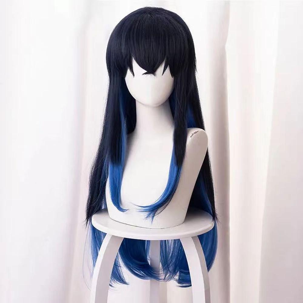 Dark Blue Anime Long Hair Wig - Hashibira Inosuke Demon Slayer 2 cosplayspa cosplayspa Dark Blue Anime Long Hair Wig Hashibira Inosuke Demon Slayer 4JENE3