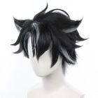 cosplayspa Fontaine Wriothesley Wig GC Genshin Impact Black Grey Hairpiece 49PXJ0