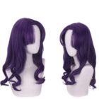 cosplayspa Katsuragi Misato Evangelion Long Curly Purple Wig Ready For Ship 94VHN1