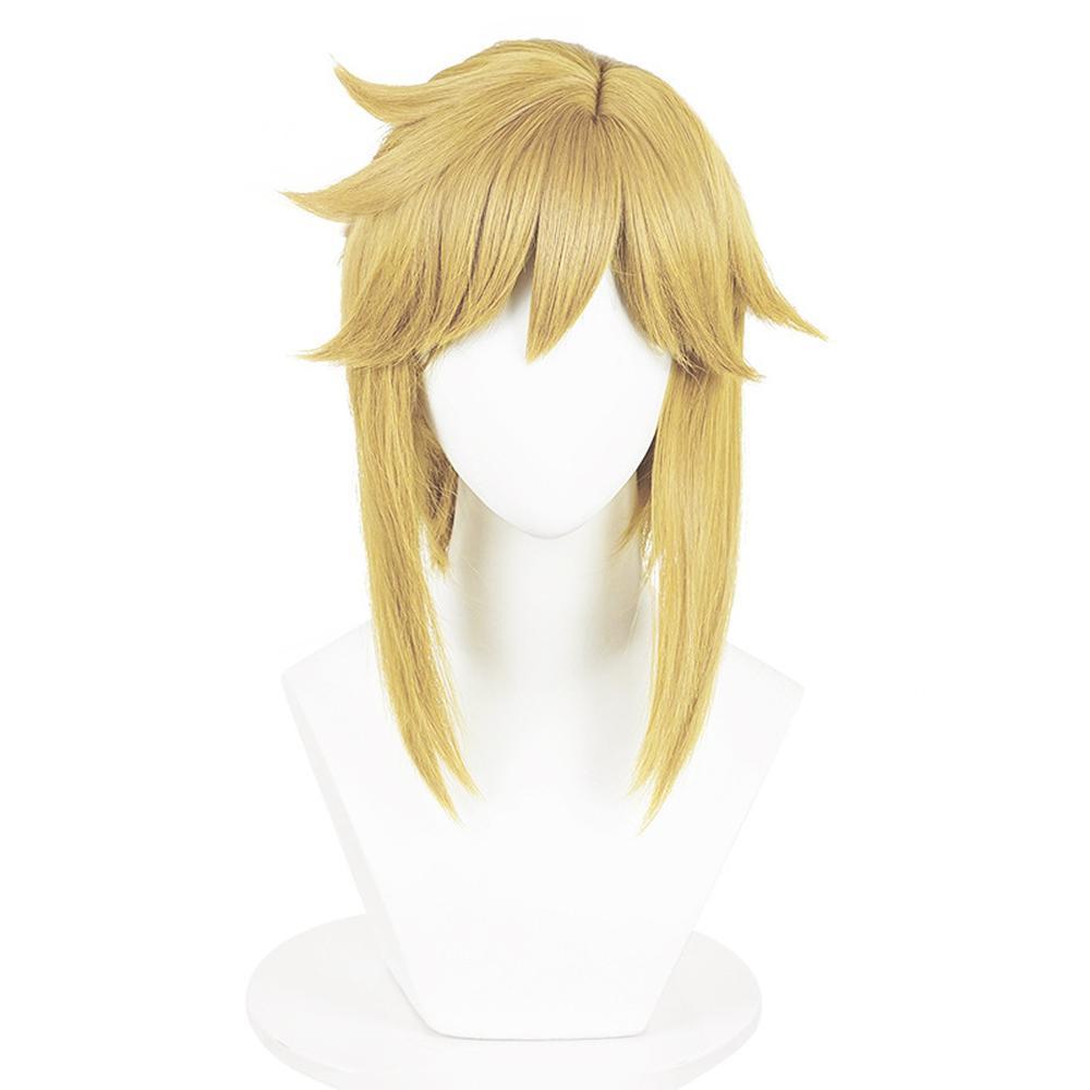 Legend Of Zelda Link Cosplay: Yellow Short Wig With Ear Clips 3 cosplayspa cosplayspa Legend of Zelda Link Cosplay Yellow Short Wig with Ear Clips WIEBNO