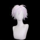 cosplayspa Sanemi Shinazugawa Silver Grey Short Wig for Kimetsu no Yaiba Fans HWGHEJ