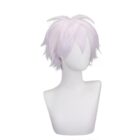 cosplayspa Sanemi Shinazugawa Silver Grey Short Wig for Kimetsu no Yaiba Fans XA328S