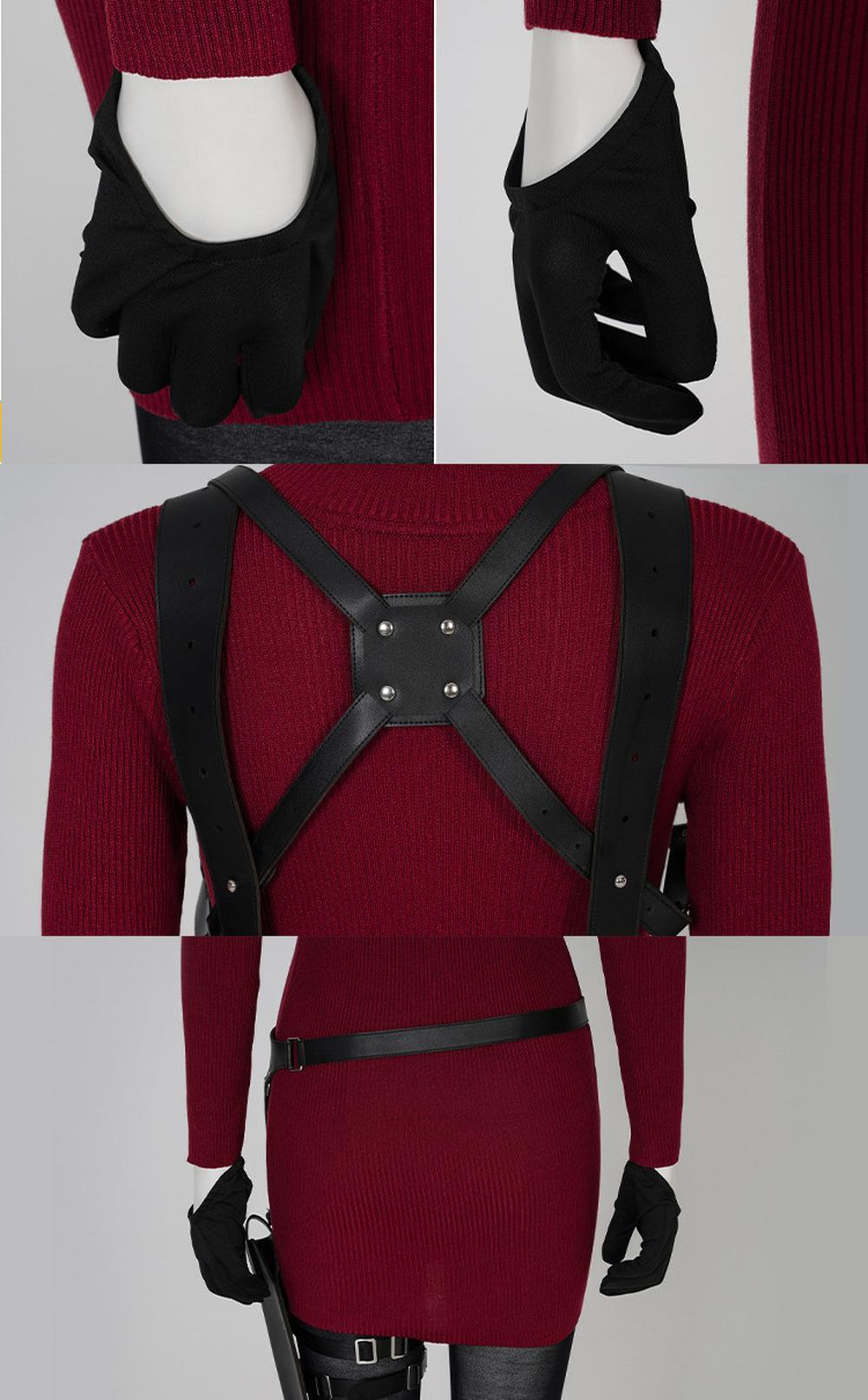 cosplayspa cosplayspa Ada Wong Burgundy Game Sweater XS 3XL Resident Evil Outfit DA32LM