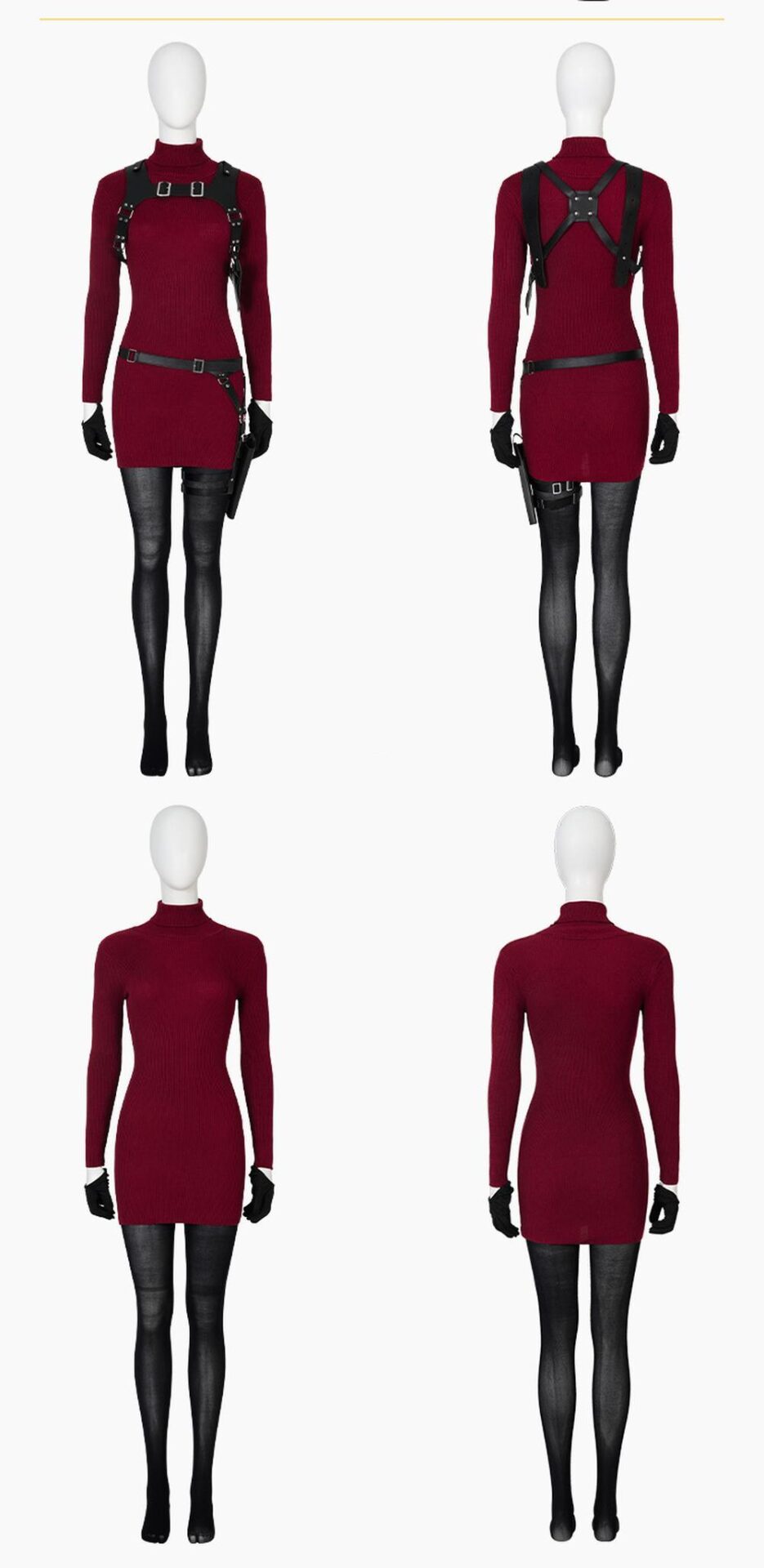 cosplayspa cosplayspa Ada Wong Burgundy Game Sweater XS 3XL Resident Evil Outfit QDJ3YU