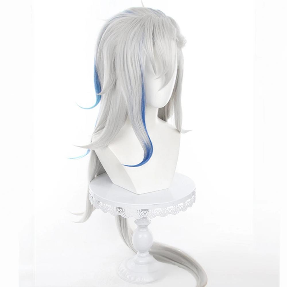 cosplayspa cosplayspa Fontaine Neuvillette Wig Grey Blue Genshin Impact Game Hair 6TFGMM