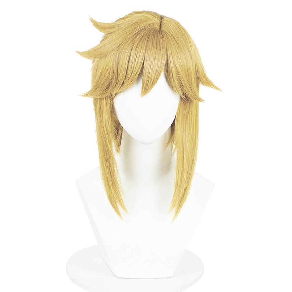 cosplayspa cosplayspa Legend of Zelda Link Cosplay Yellow Short Wig with Ear Clips WIEBNO