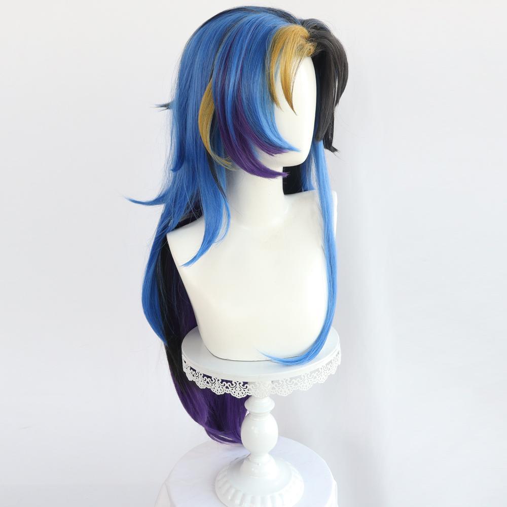 cosplayspa cosplayspa Yone Heartsteel Inspired Black Blue Yellow Wig League Legends Look 382I1J