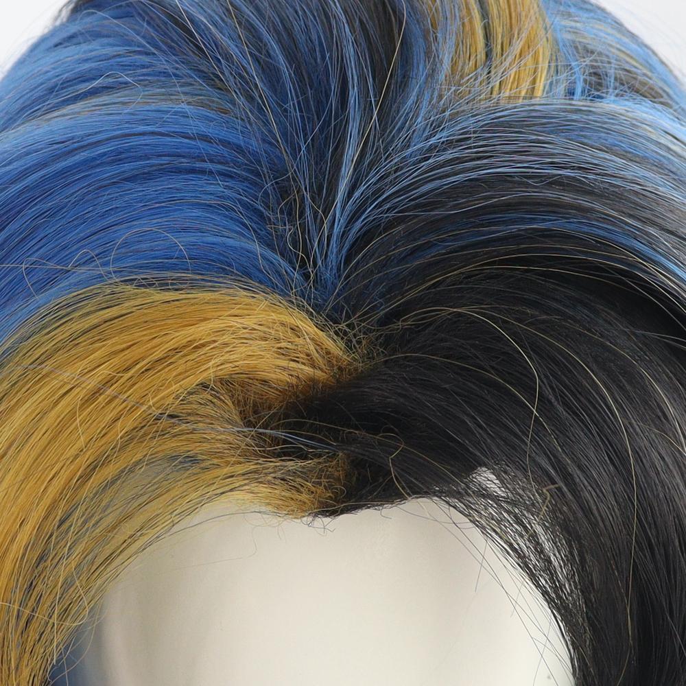 cosplayspa cosplayspa Yone Heartsteel Inspired Black Blue Yellow Wig League Legends Look KYKZK7