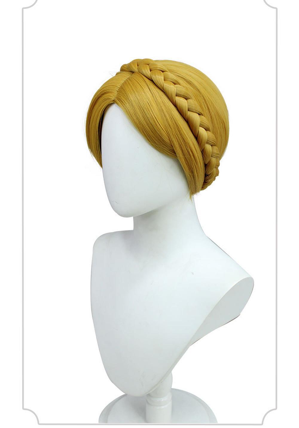 cosplayspa cosplayspa Zelda Princess Wig Short Yellow Game Wig for The Legend of Zelda Cosplay 2VLRO0