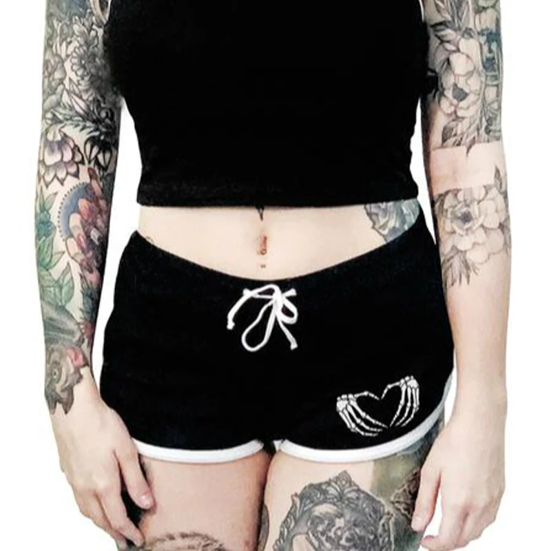 cosplayspa emo goth butt shorts with skeleton sm to 5xl plus sizes and H36bbe26cb97e43c4a0cce77bec7ea481H