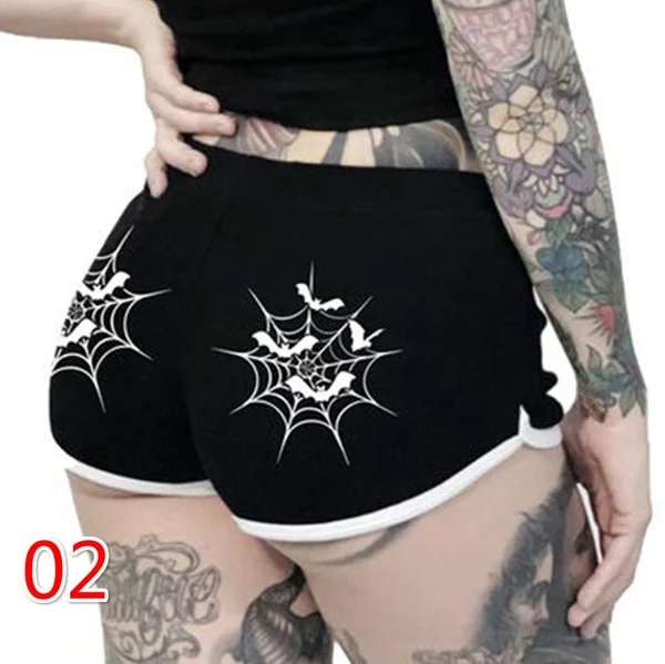 cosplayspa emo goth butt shorts with skeleton sm to 5xl plus sizes and H62eaea24a6844ff8b9171591dda5d64eD