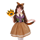 Fox-ear costume on adult model; styling accessories shown separately