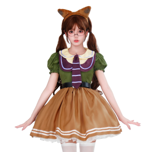 Fox-ear costume on adult model; styling accessories shown separately