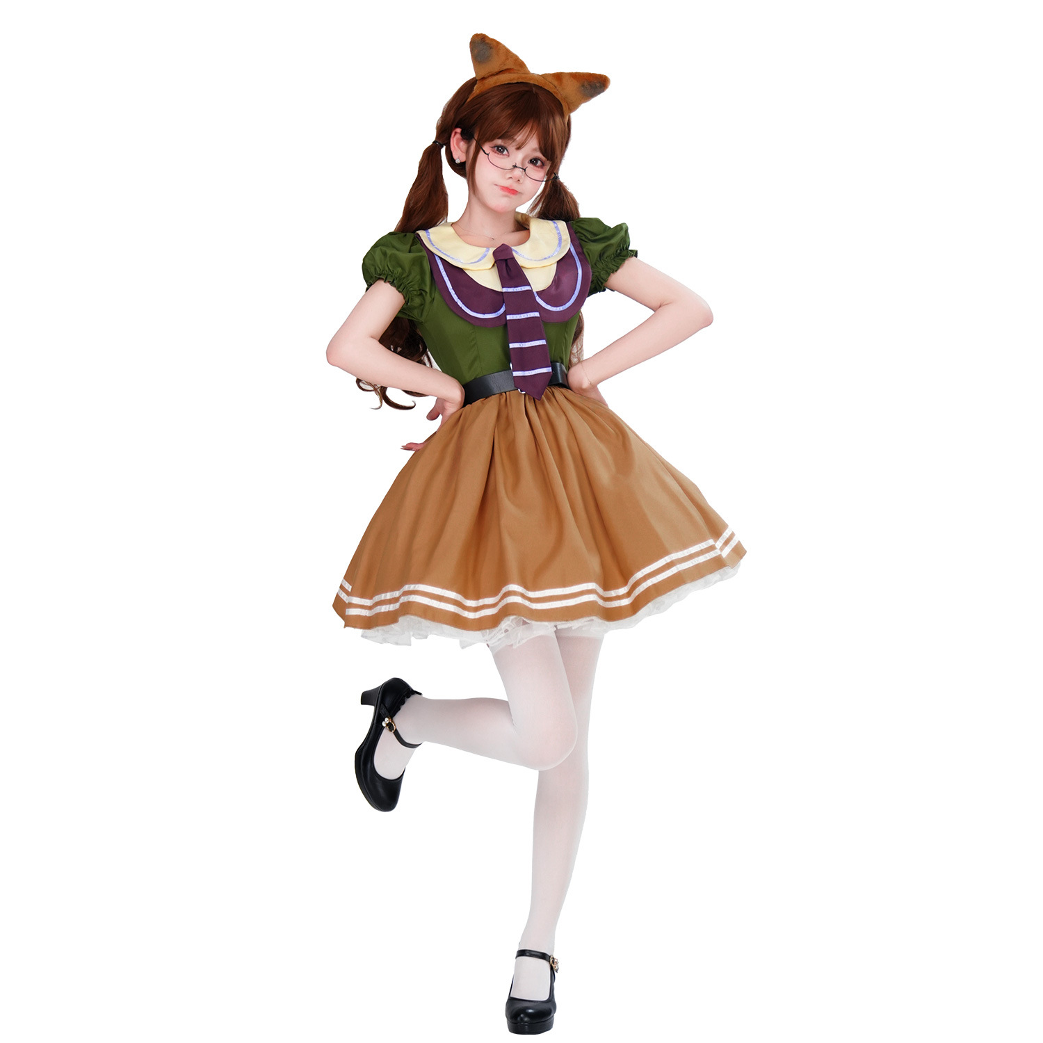 Fox-ear costume on adult model; styling accessories shown separately