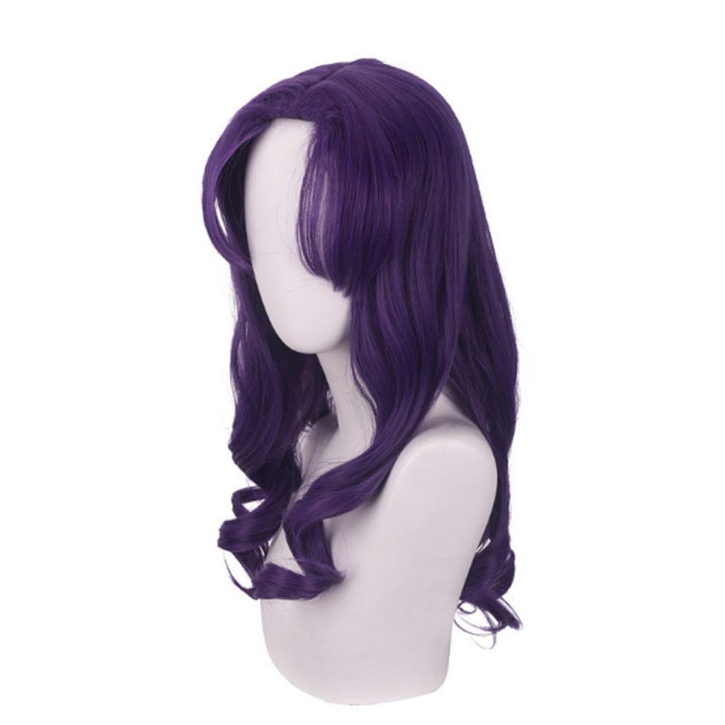 cosplayspa katsuragi misato evangelion long curly purple wig cosplayspa Katsuragi Misato Evangelion Long Curly Purple Wig Ready For Ship XGCMZG