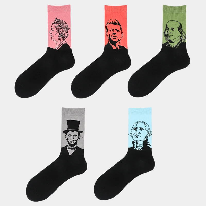 cosplayspa mens world leader funny socks jfk ben franklin george washington lincoln queen elizabeth H8932ac10df08473e92a2394d2cc92848S