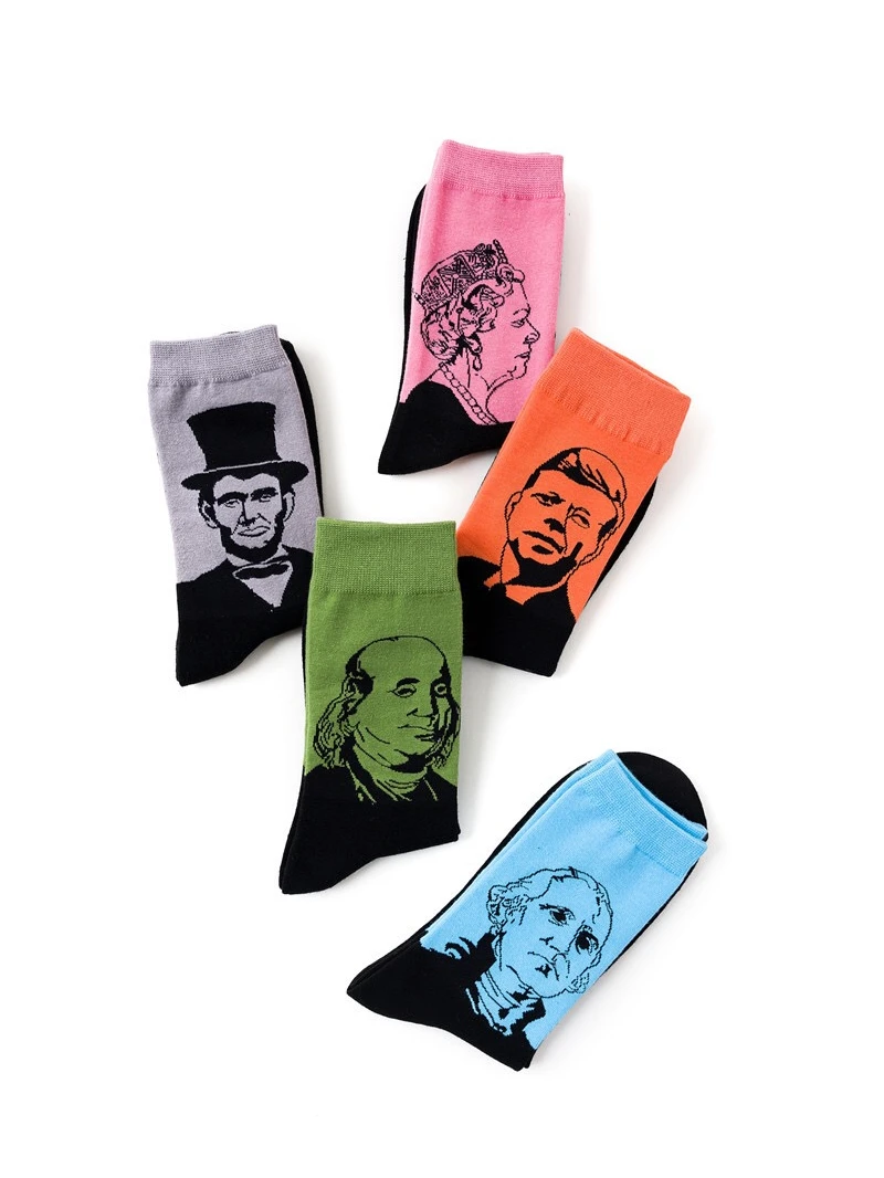 cosplayspa mens world leader funny socks jfk ben franklin george washington lincoln queen elizabeth Hd8a70ad5917f4b25b5e955deb559e651u