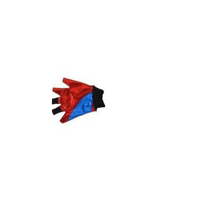 Fingerless red and blue glove from the three-piece costume
