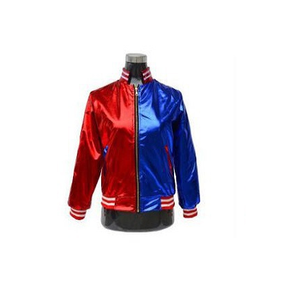 Red and blue embroidered jacket front view