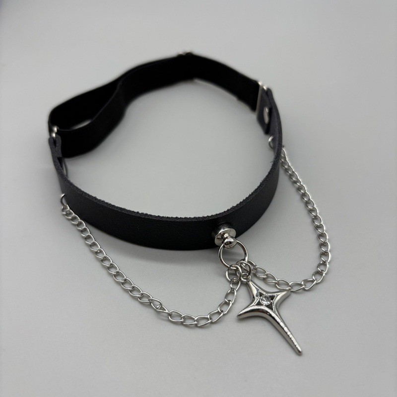 Cross or Four-Point Star Draped Leg Chain — Four-point star