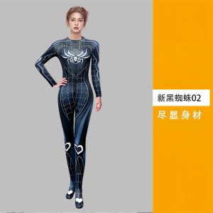 New black spider navy and black print standard bodysuit; original seller photo includes orange text panel