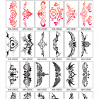 WM-CR031 through WM-CR072 numbered pink and black tattoo motifs