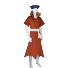 Ryusui Nanami rust-red costume coat, hat and belt from the side