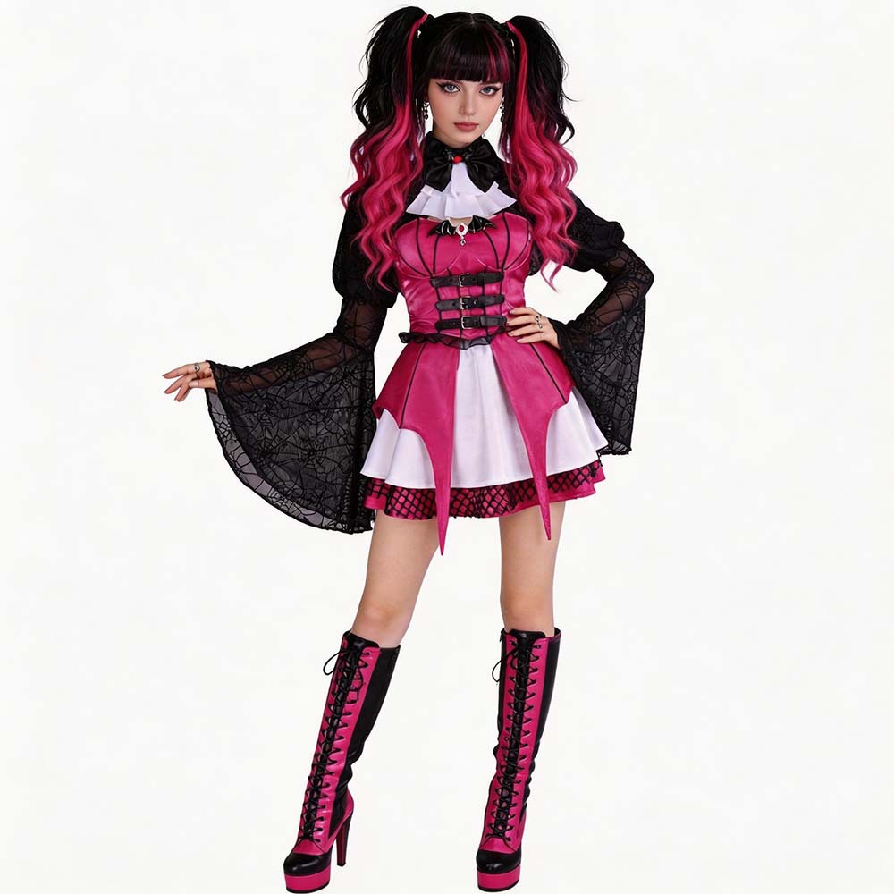 Draculaura pink vampire costume view 2