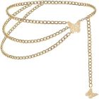 Openwork Butterfly Layered Waist Chain — Gold-colored
