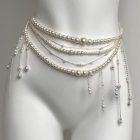 Pearl-Style Beaded Drape Waist Accessories — Layered bead drapes