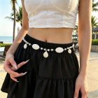 Starfish and Shell Ocean Waist Chains — White shell-shaped beads