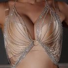 Center Ring Radiating Chest Chain Overlay — Gold-colored