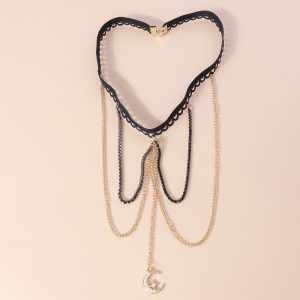 Moon and Star Layered Thigh Chain — Moon and star