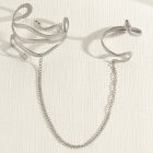 Linked Serpent Upper-Arm and Wrist Cuffs — Silver-colored