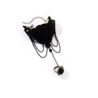 Gothic Rose and Jewel Lace Hand Jewelry — Black rose