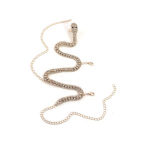 Sparkling Serpent Foot Chain — Gold-colored