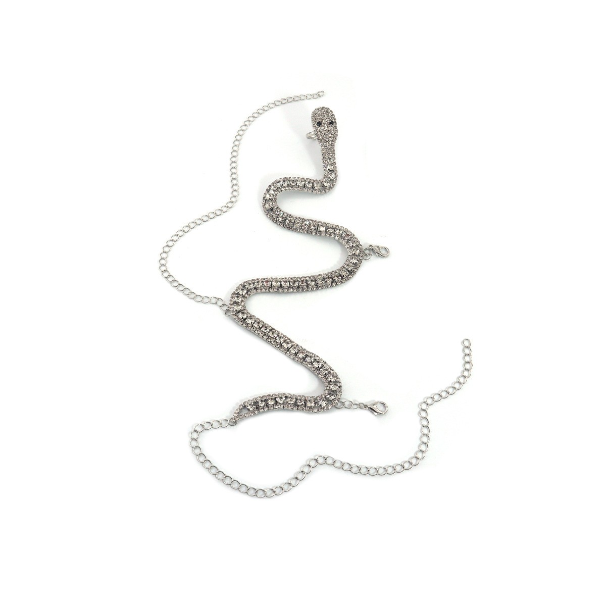 Sparkling Serpent Foot Chain — Silver-colored