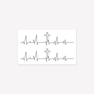 ECG cross temporary tattoo sheet