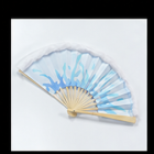 PA-15 blue and white folding fan with pale ribs