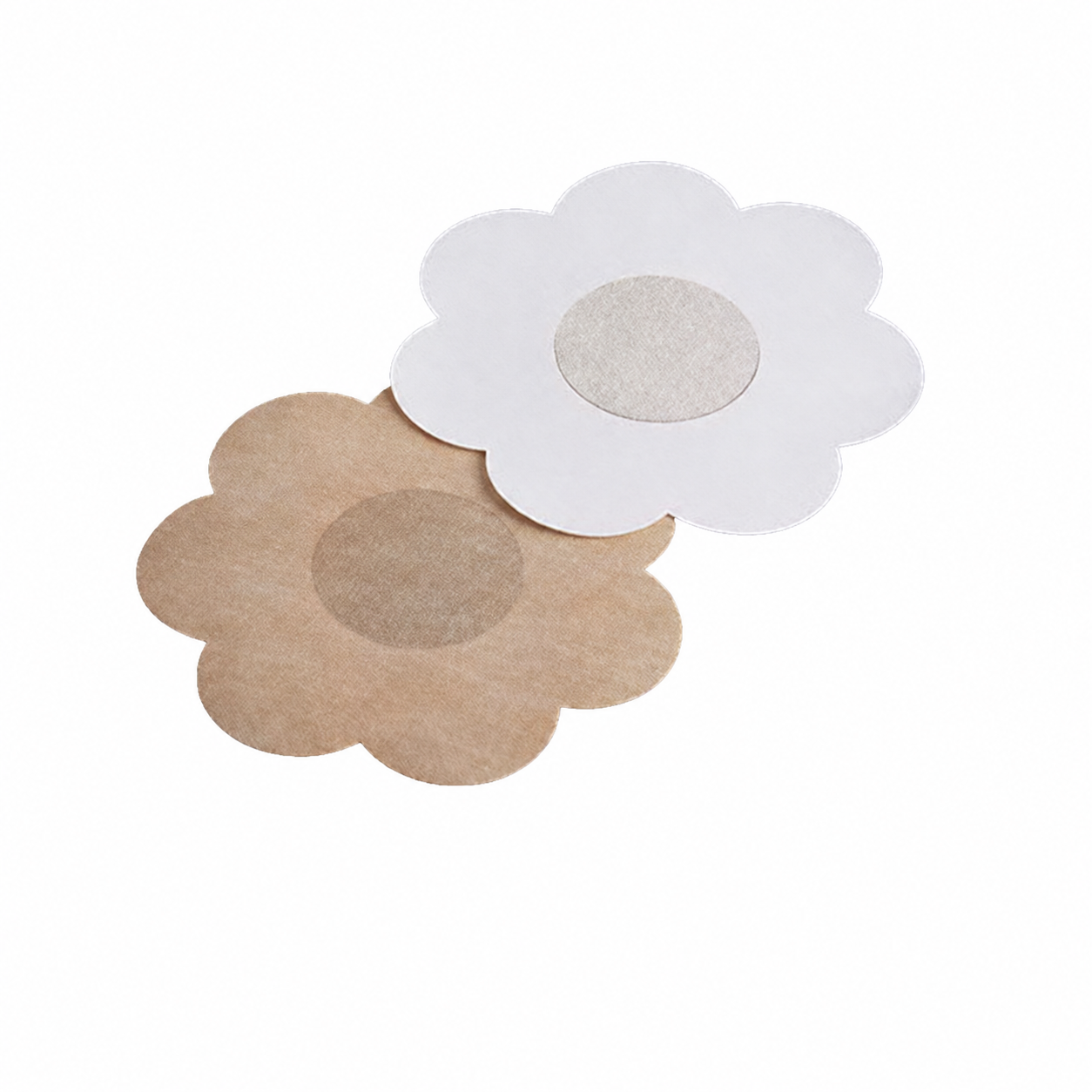 Flower-shaped fabric adhesive cover front and reverse