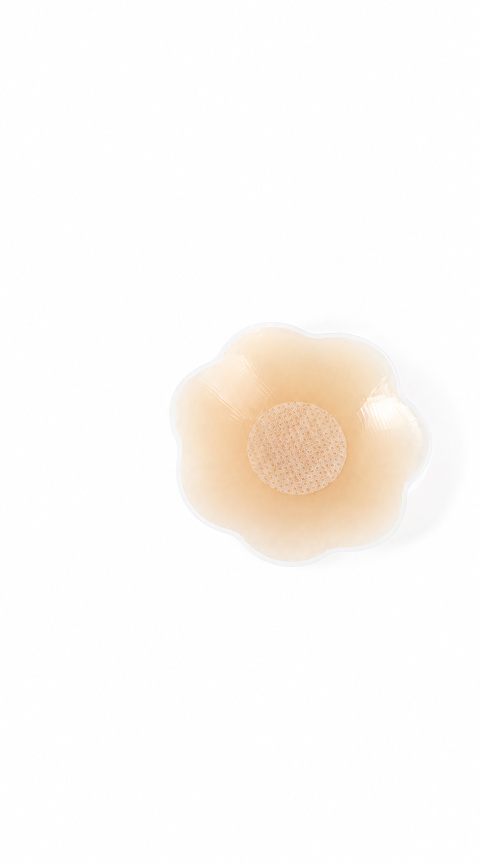 Flower-shaped silicone nipple cover with center contact circle