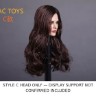 GACTOYS GC005 Style C head sculpt side view, long dark brown loose waves, head only
