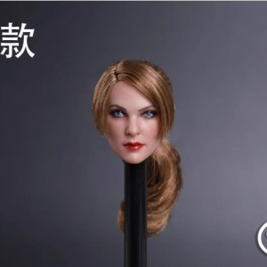 GACTOYS GC019 style A 1:6 head sculpt with light-brown side-part low ponytail, seller A label