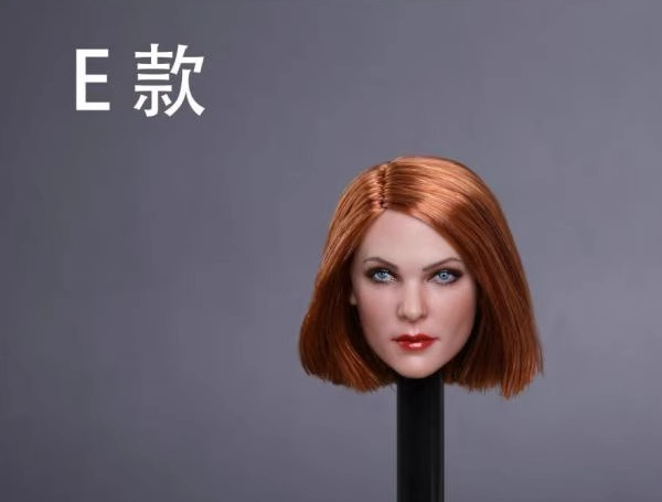 Gactoys Gc019 1:6 Female-Form Figure Head Sculpt — Four Hair Looks 13 GACTOYS GC019 style E head with chestnut-auburn blunt bob and side part